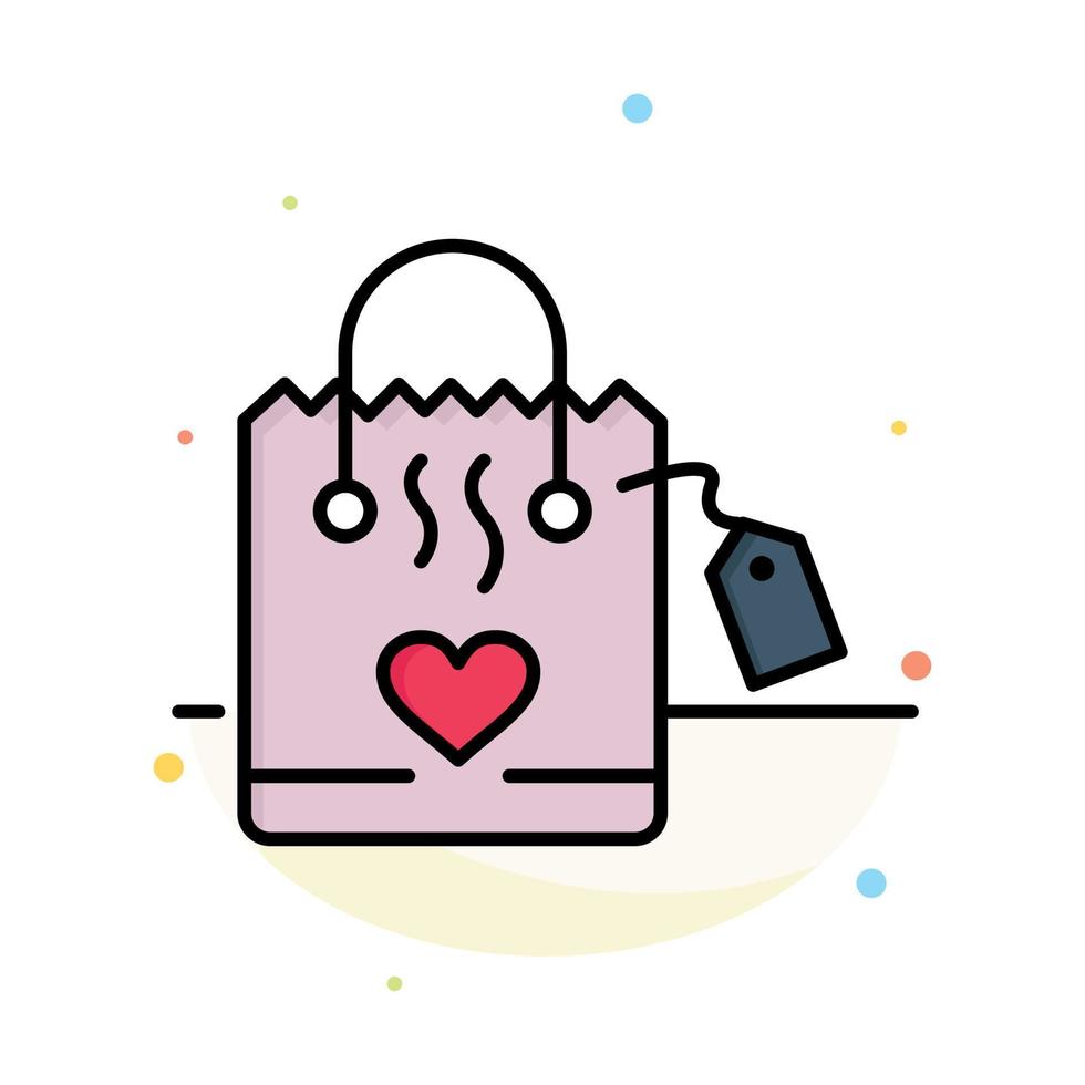 Handbag Love Heart Wedding Abstract Flat Color Icon Template vector