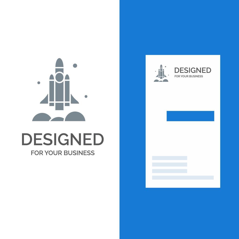 Launcher Rocket Spaceship Transport Usa Grey Logo Design and Business Card Template vector