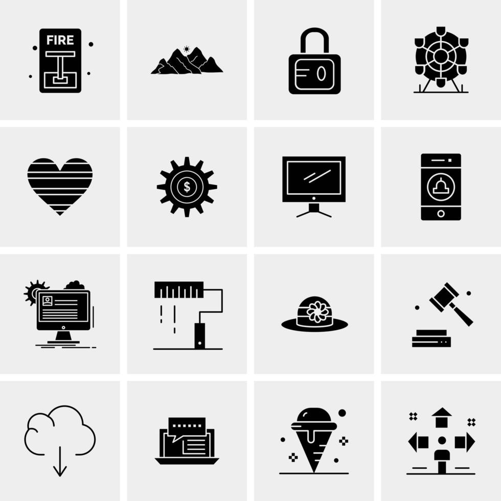 16 iconos universales de negocios vector ilustración de icono creativo para usar en proyectos relacionados con la web y dispositivos móviles