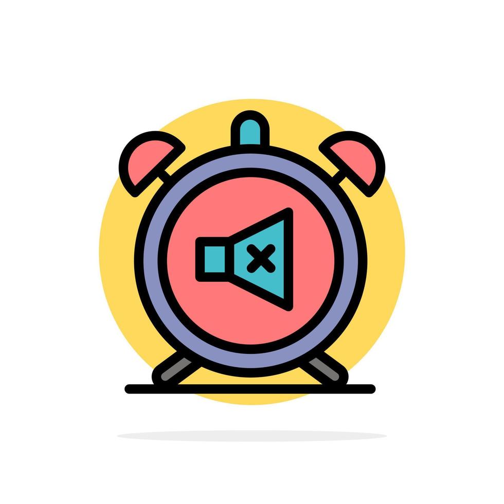 Alarm Clock Mute Off Sound Abstract Circle Background Flat color Icon vector