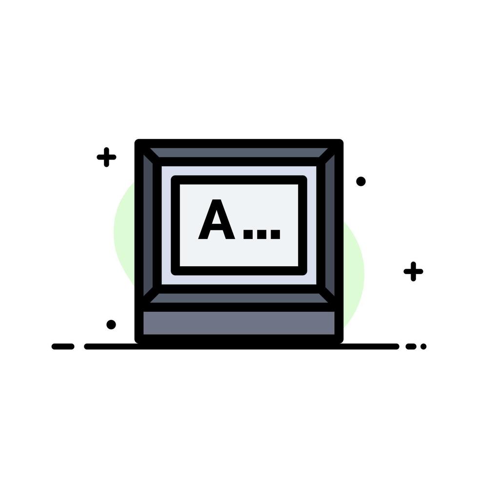 plantilla de banner de vector de icono de línea plana de negocio de monitor de texto de escritura de pantalla