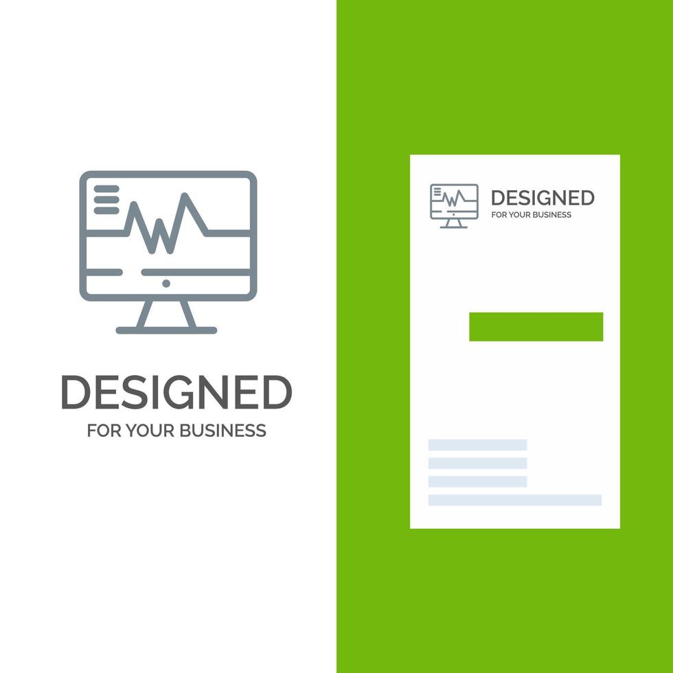 Medical Hospital Heart Heartbeat Grey Logo Design and Business Card Template vector