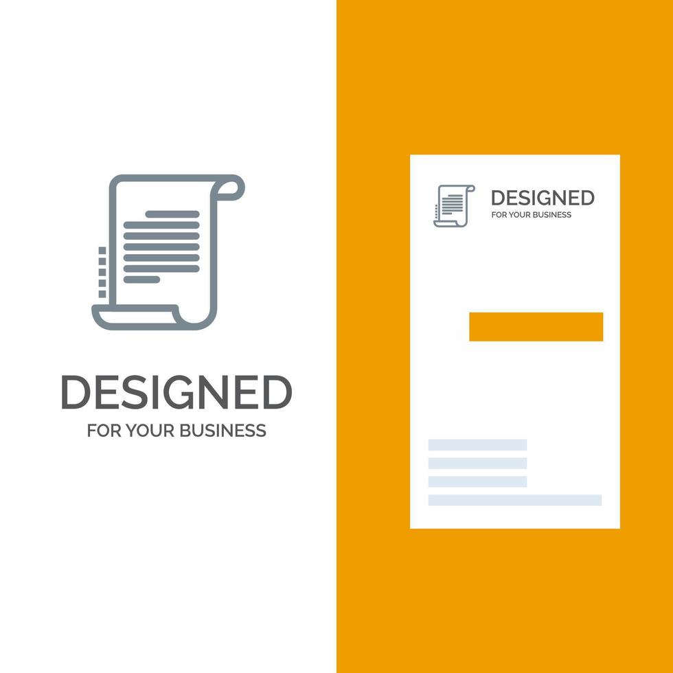 Decree Novel Scenario Screenplay Grey Logo Design and Business Card Template vector