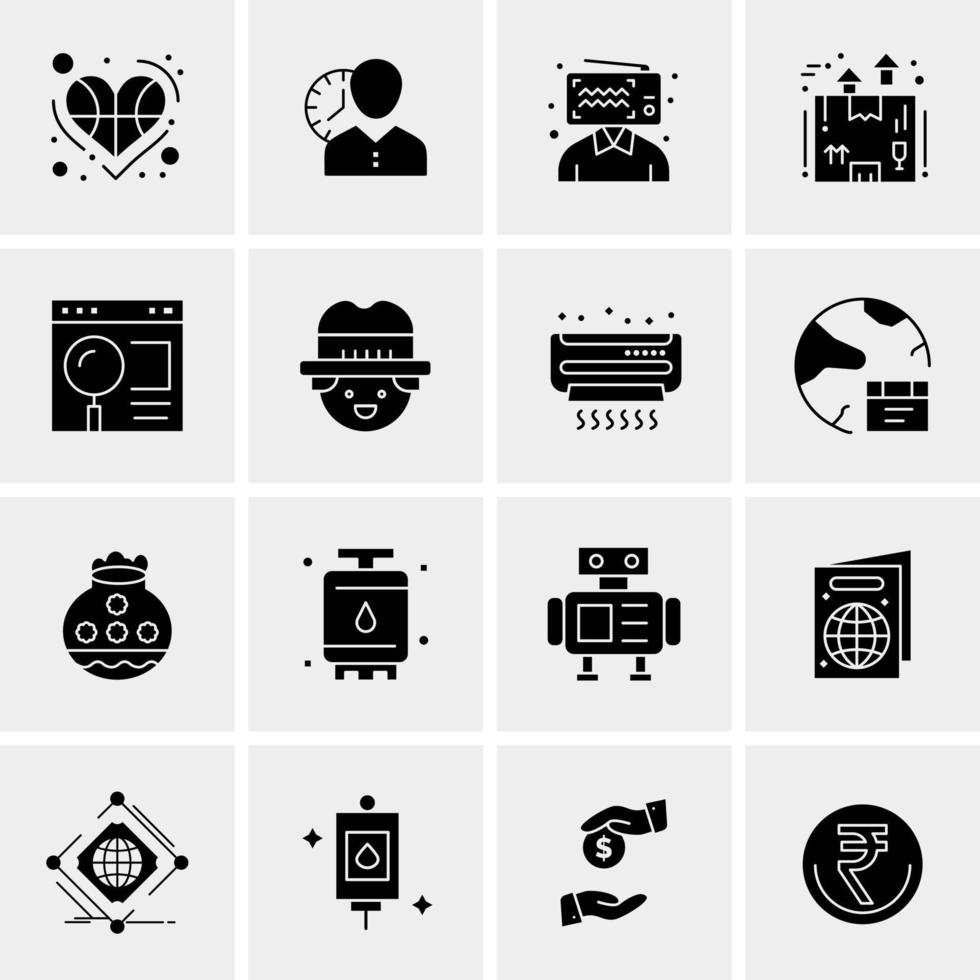 16 iconos universales de negocios vector ilustración de icono creativo para usar en proyectos relacionados con la web y dispositivos móviles