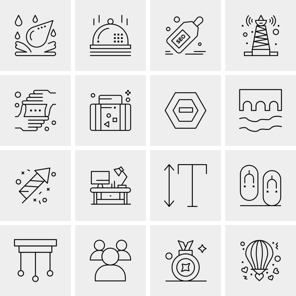 16 iconos universales de negocios vector ilustración de icono creativo para usar en proyectos relacionados con la web y dispositivos móviles