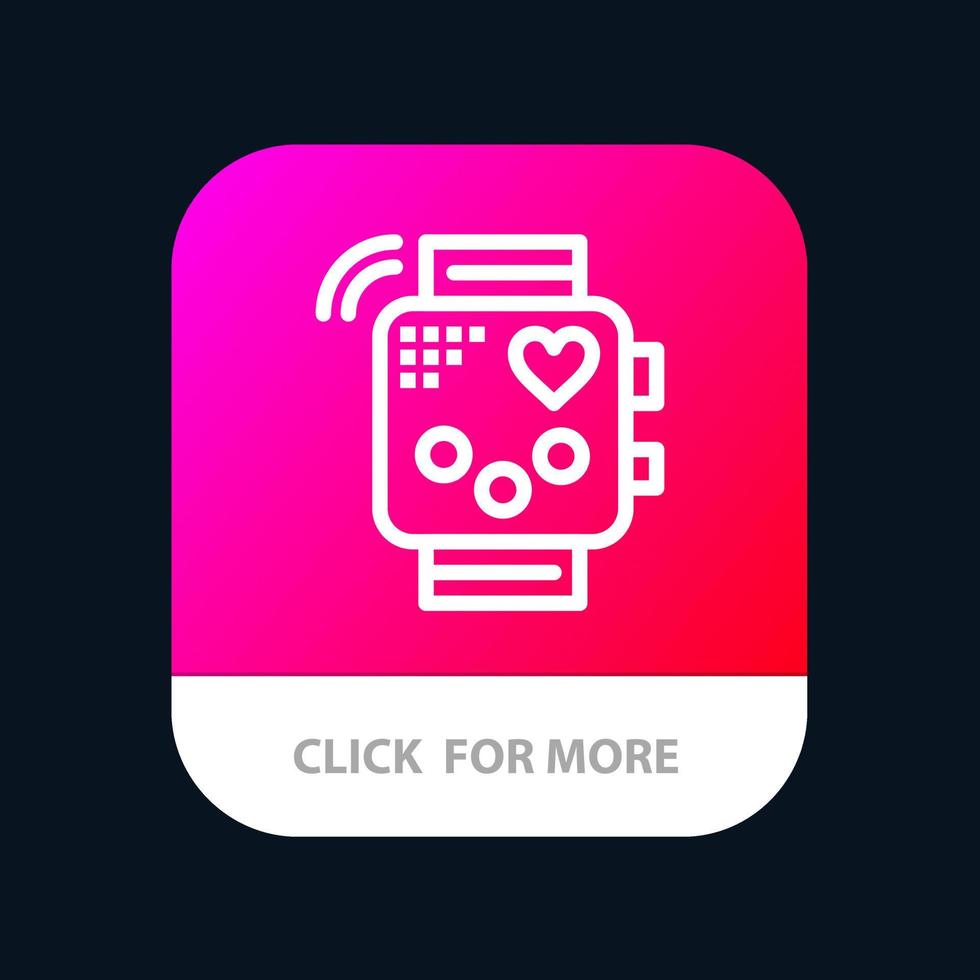 dispositivo de actividad fitness control de latidos botón de aplicación móvil versión de línea android e ios vector