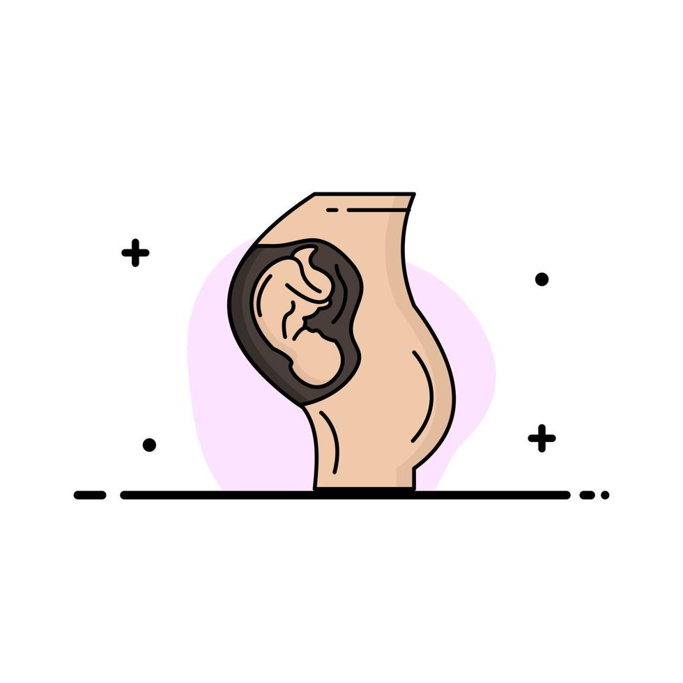 embarazo embarazada bebé obstetricia madre color plano icono vector