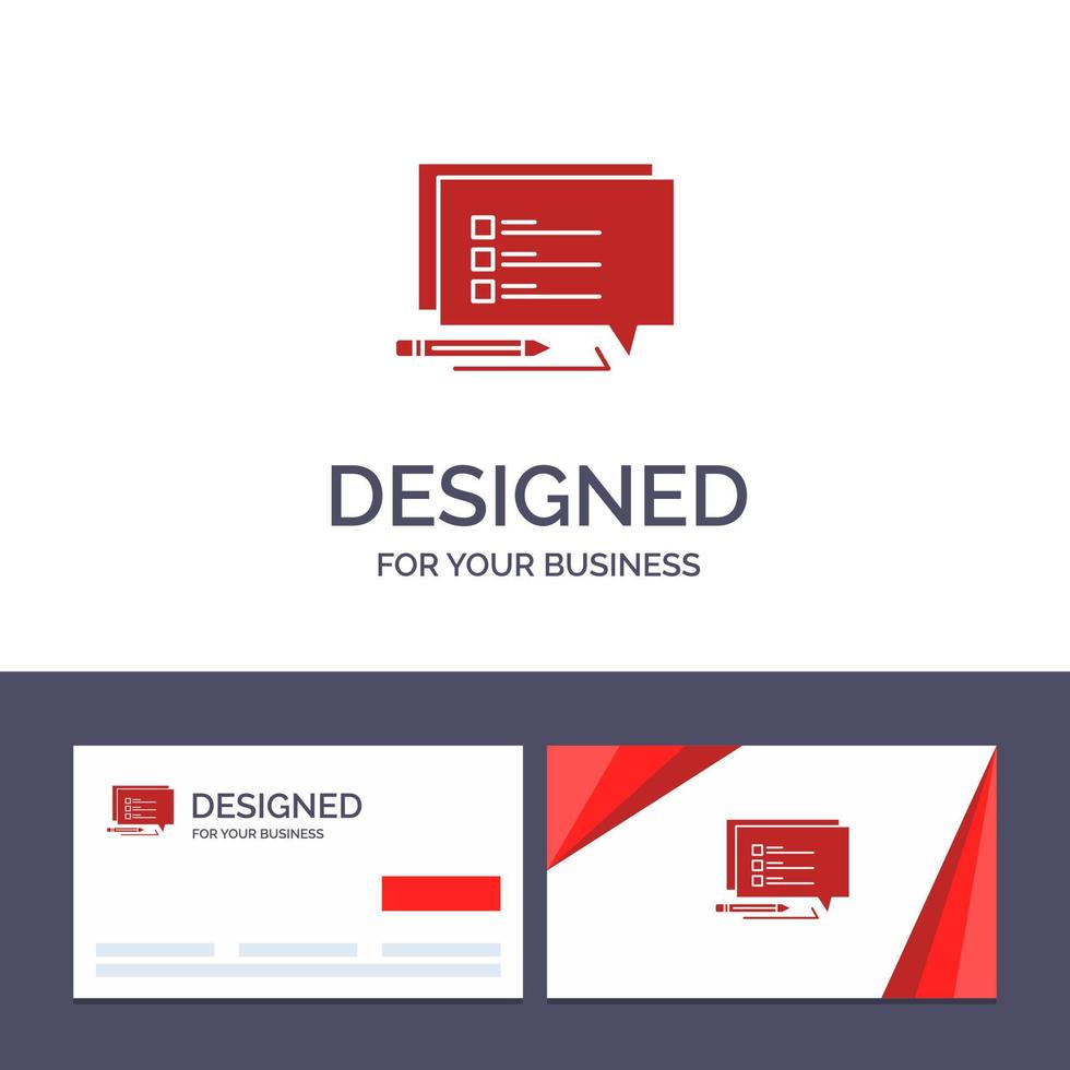 Creative Business Card and Logo template Chat Sms Message Write Vector Illustration