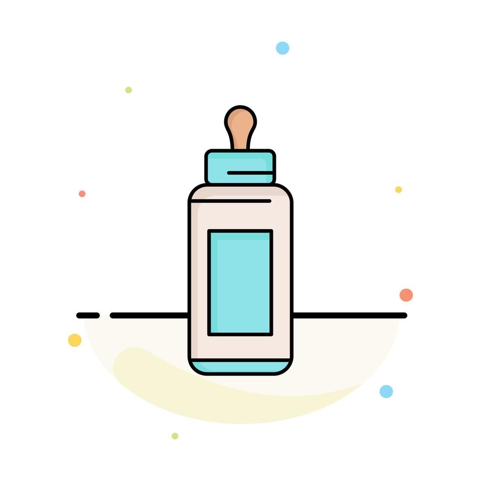 feeder bottle child baby milk Flat Color Icon Vector