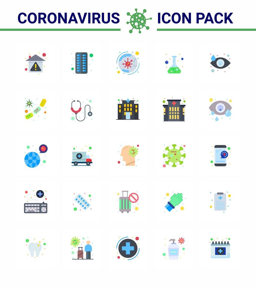 conjunto de iconos de prevención de coronavirus 2019ncov covid19 laboratorio de prueba matraz de pastillas covid virus viral 2019nov elementos de diseño de vectores de enfermedades