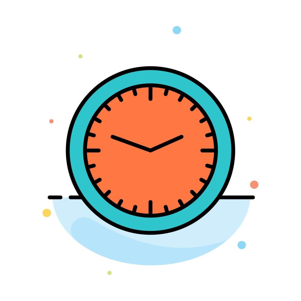 Clock Office Time Wall Watch Abstract Flat Color Icon Template vector
