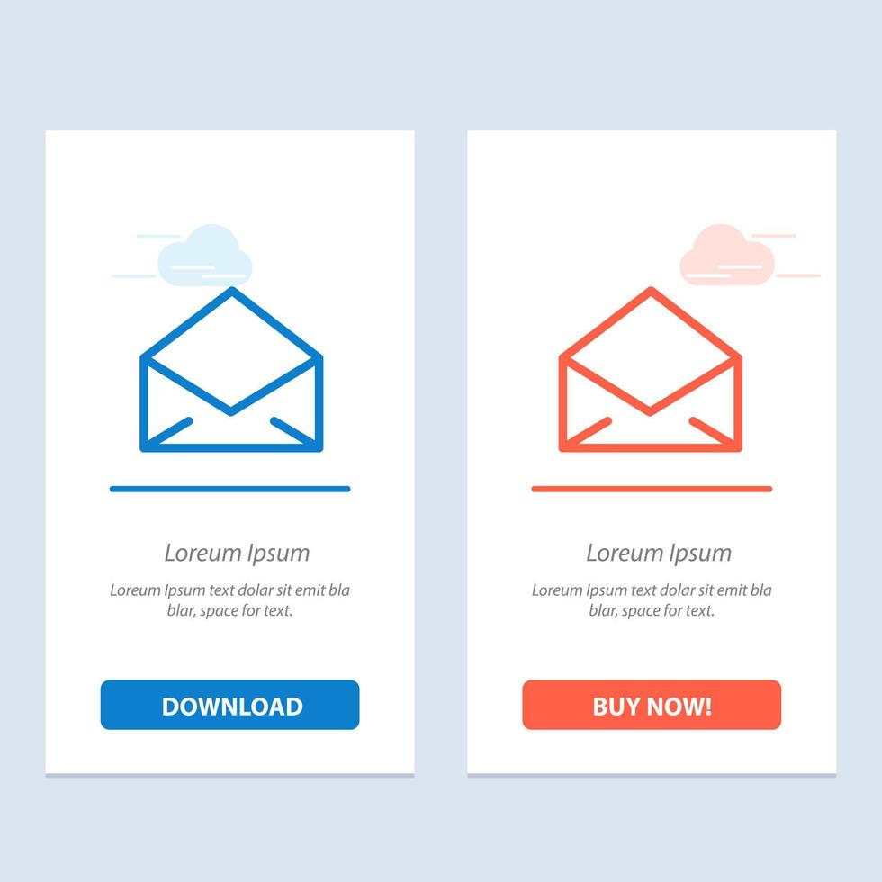 Email Mail Message Open  Blue and Red Download and Buy Now web Widget Card Template vector