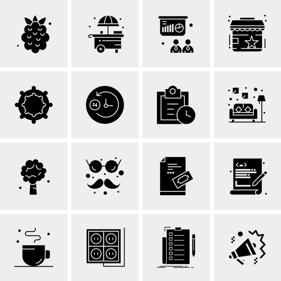 16 iconos universales de negocios vector ilustración de icono creativo para usar en proyectos relacionados con la web y dispositivos móviles