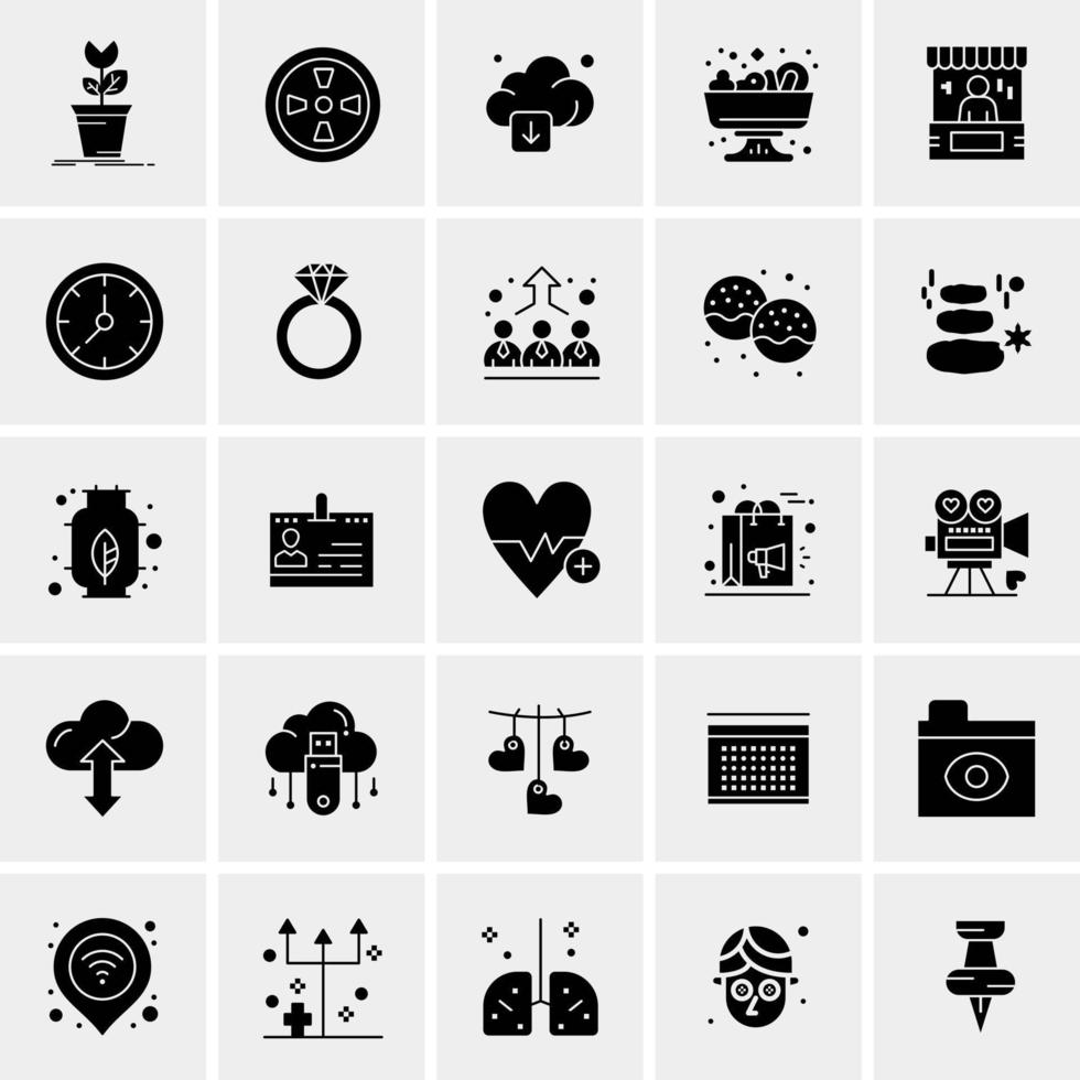 25 iconos de negocios universales vector ilustración de icono creativo para usar en proyectos relacionados con la web y dispositivos móviles