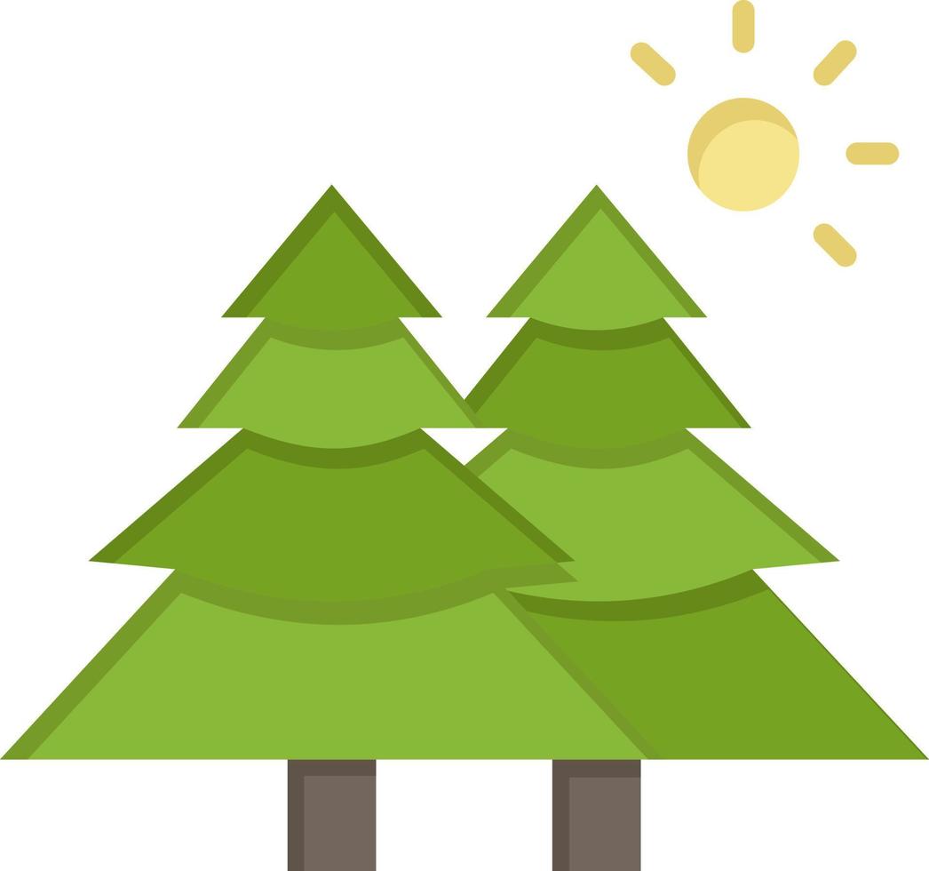 Fir Forest Nature Trees  Flat Color Icon Vector icon banner Template
