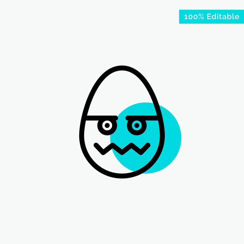 Celebration Decoration Easter Egg turquoise highlight circle point Vector icon