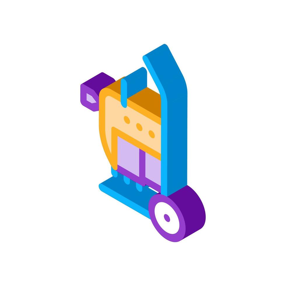 drain cleaning machine on cart isometric icon vector illustration