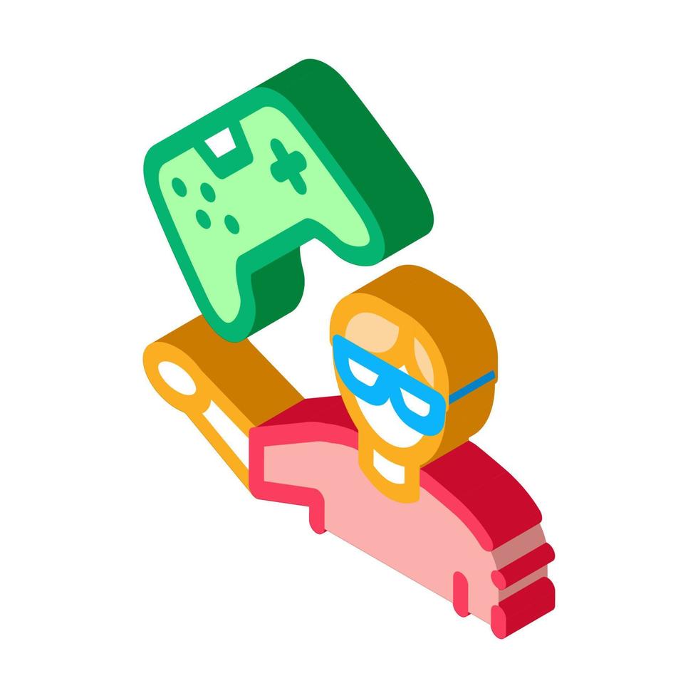 gamer gaming isometric icon vector illustration color