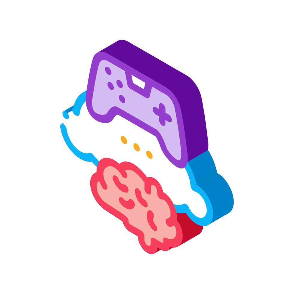 juego cerebro y nube icono isométrico ilustración vectorial vector