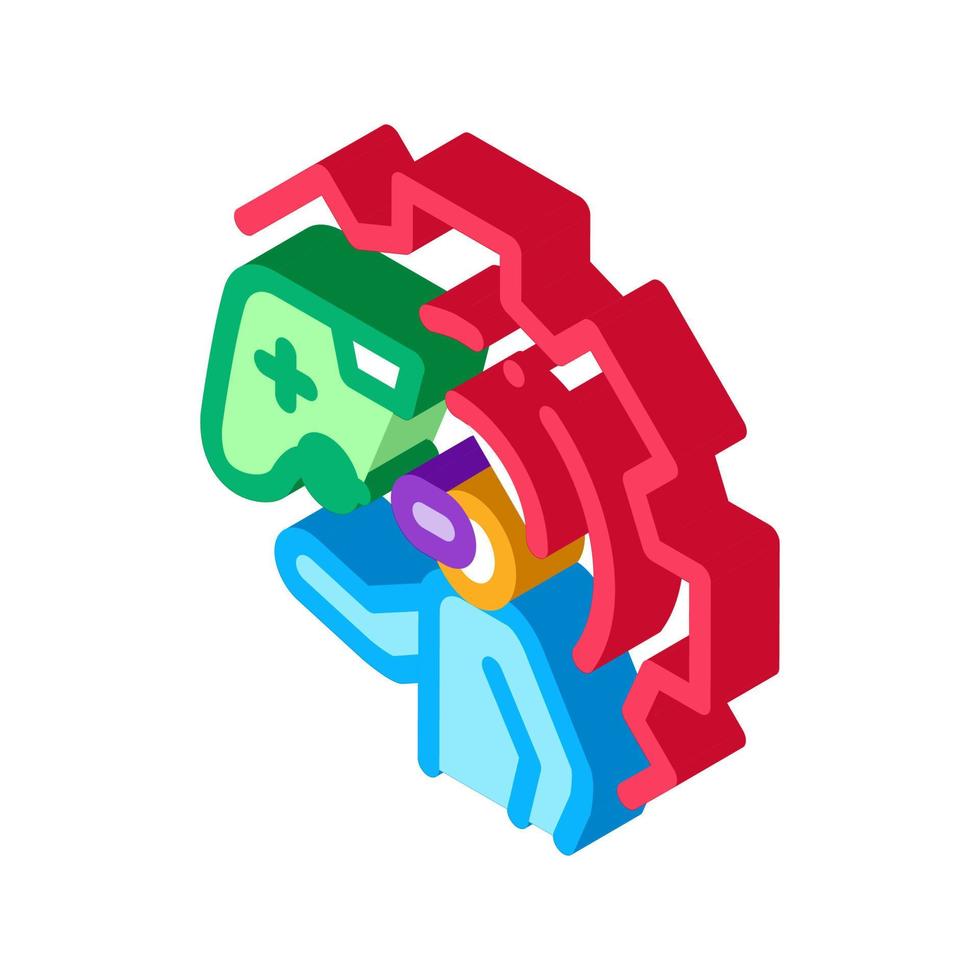 game development and testing isometric icon vector illustration