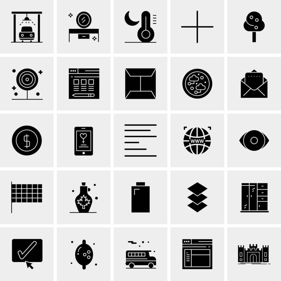 25 iconos de negocios universales vector ilustración de icono creativo para usar en proyectos relacionados con la web y dispositivos móviles