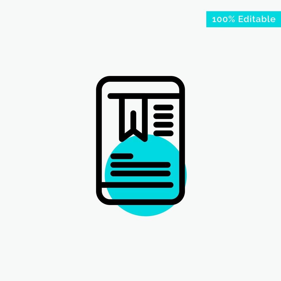 Mobile Tag OnEducation turquoise highlight circle point Vector icon