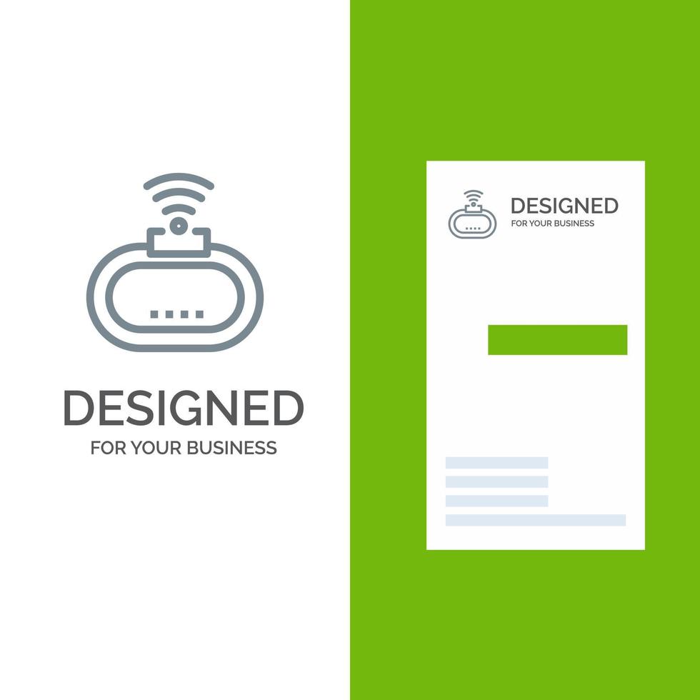 Device Security Wifi Signal Grey Logo Design and Business Card Template vector