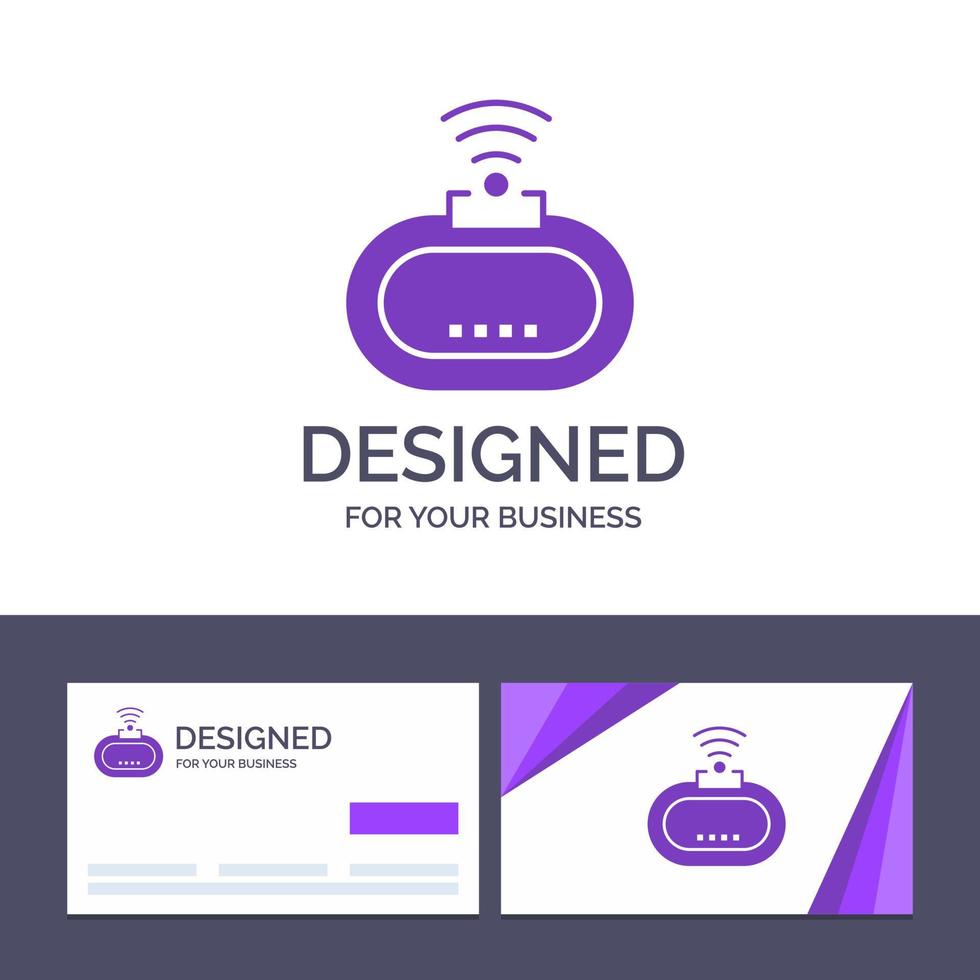 Creative Business Card and Logo template Device Security Wifi Signal Vector Illustration