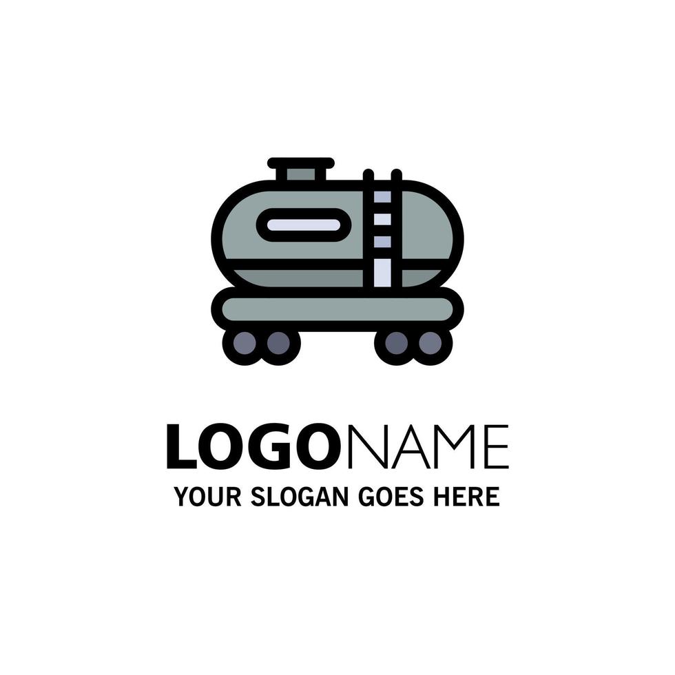 Oil Tank Pollution Business Logo Template Flat Color vector