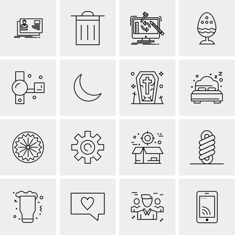 16 iconos universales de negocios vector ilustración de icono creativo para usar en proyectos relacionados con la web y dispositivos móviles