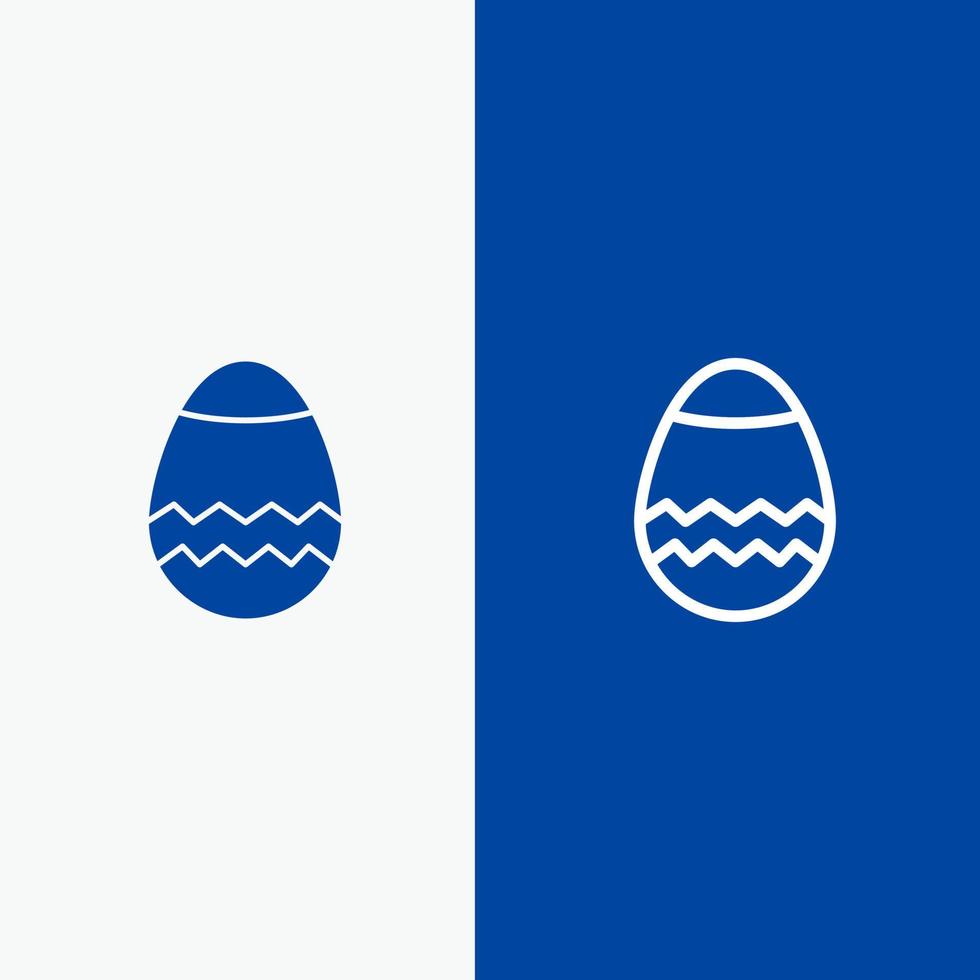 huevo de pascua línea de primavera y glifo icono sólido bandera azul línea y glifo icono sólido bandera azul vector