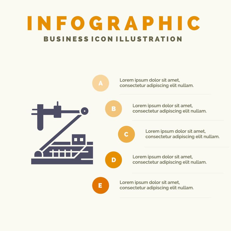 biología química genética investigación médica icono sólido infografía 5 pasos presentación antecedentes vector