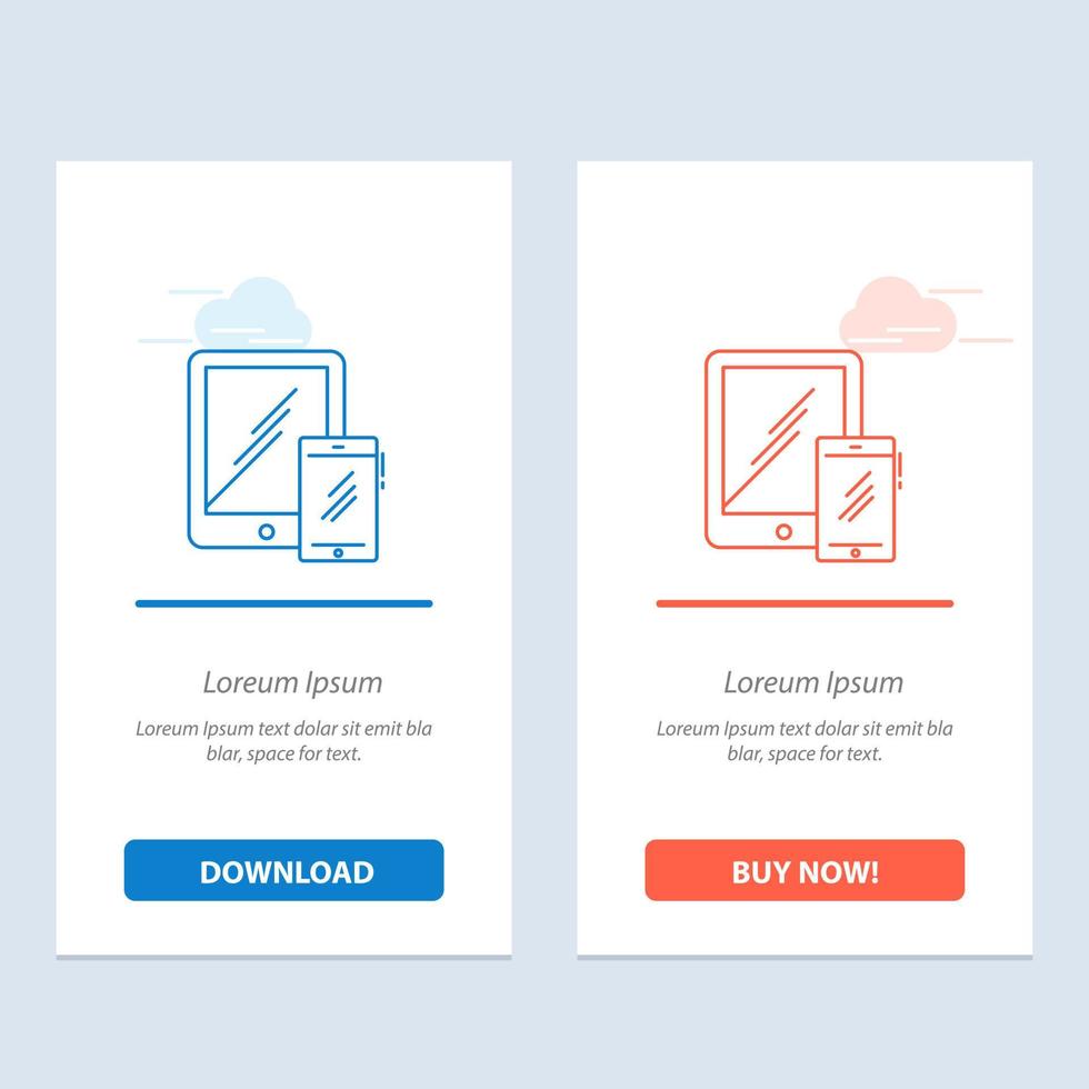 Smartphone Business Mobile Tablet Phone  Blue and Red Download and Buy Now web Widget Card Template vector