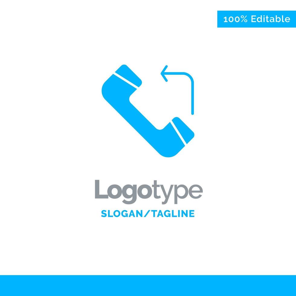 responder llamada entrante plantilla de logotipo sólido azul lugar para eslogan vector