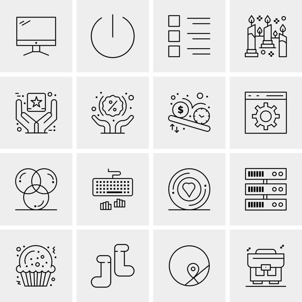 16 iconos universales de negocios vector ilustración de icono creativo para usar en proyectos relacionados con la web y dispositivos móviles