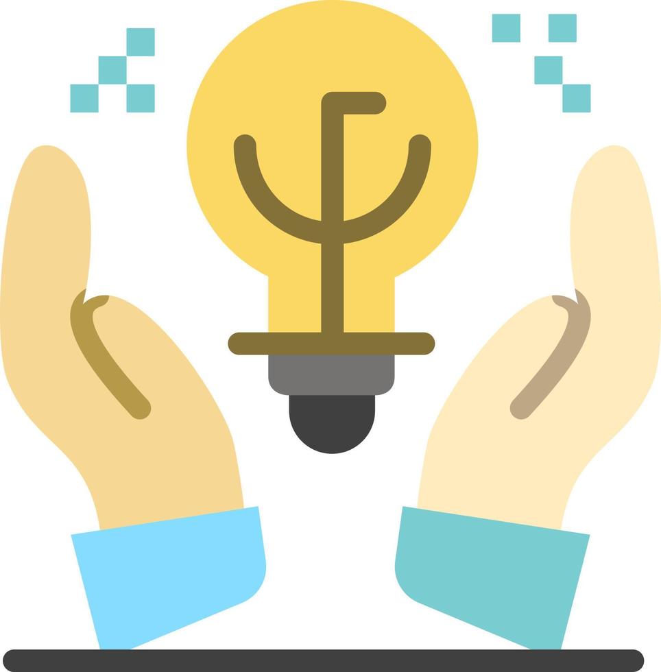 Protected Ideas Business Idea Hand  Flat Color Icon Vector icon banner Template