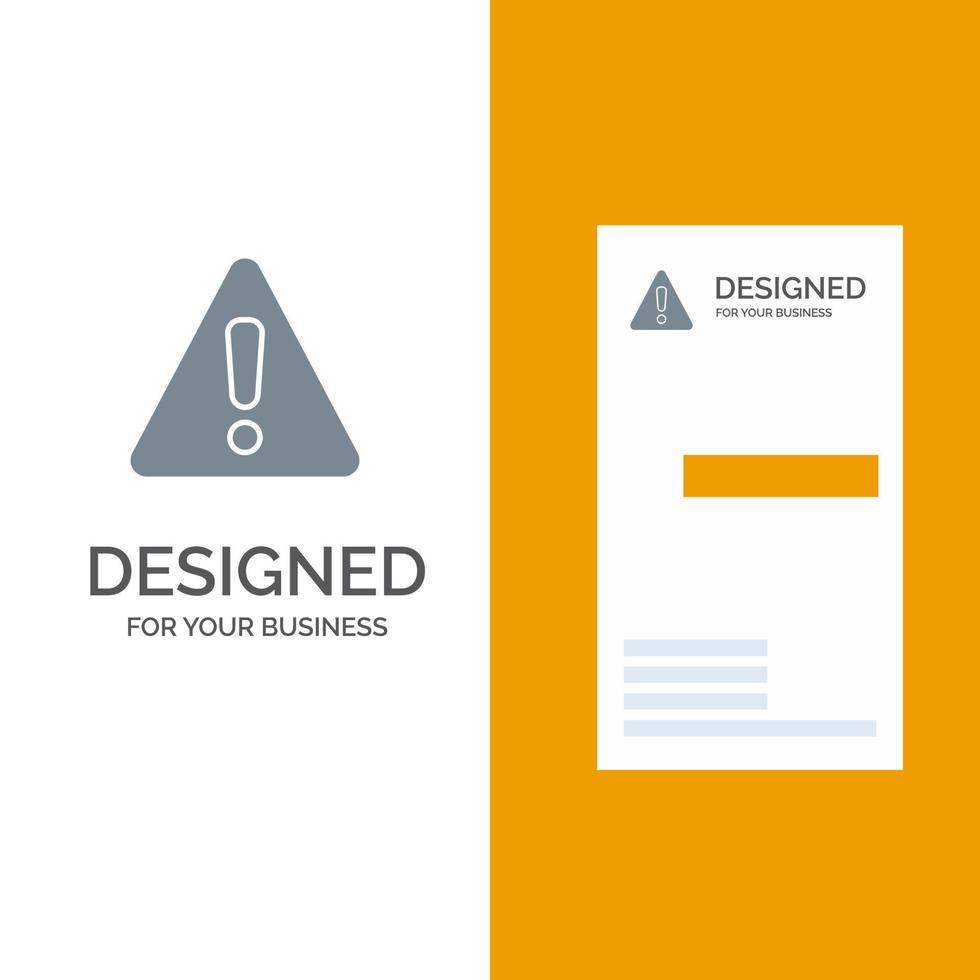 Alert Danger Warning Sign Grey Logo Design and Business Card Template vector