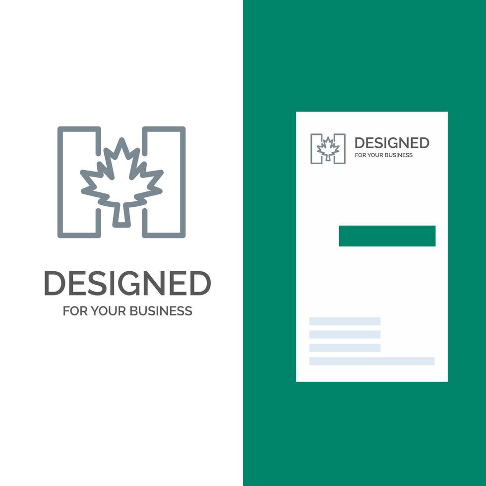 Flag Autumn Canada Leaf Grey Logo Design and Business Card Template vector