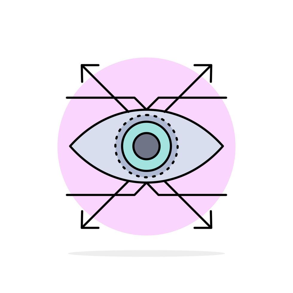 Business eye look vision Flat Color Icon Vector