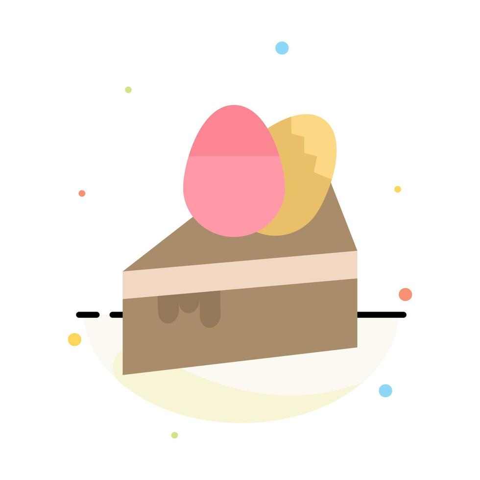 Cake Dessert Easter Egg Abstract Flat Color Icon Template vector