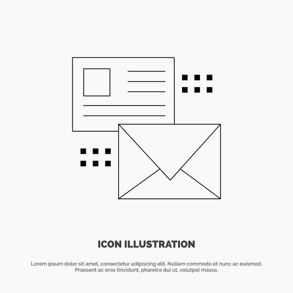 Mailing Conversation Emails List Mail Line Icon Vector