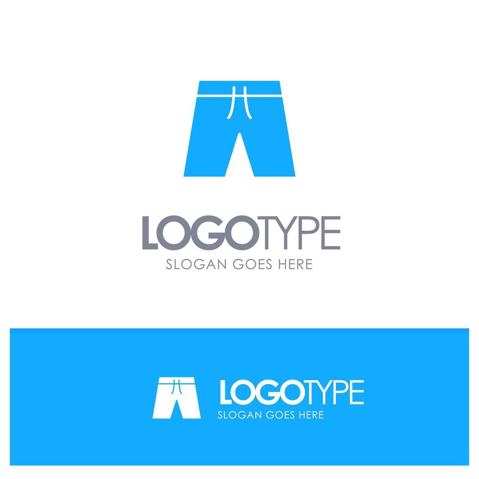 ropa de playa pantalones cortos azul sólido logotipo con lugar para eslogan vector