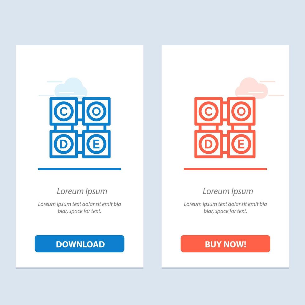 Code Learning Code Learning Education  Blue and Red Download and Buy Now web Widget Card Template vector