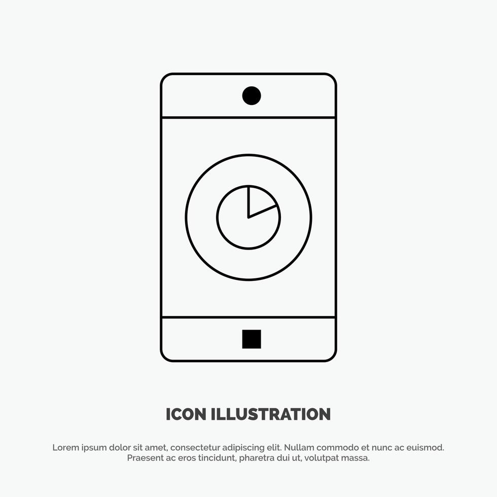 aplicación móvil aplicación móvil línea de tiempo icono vector