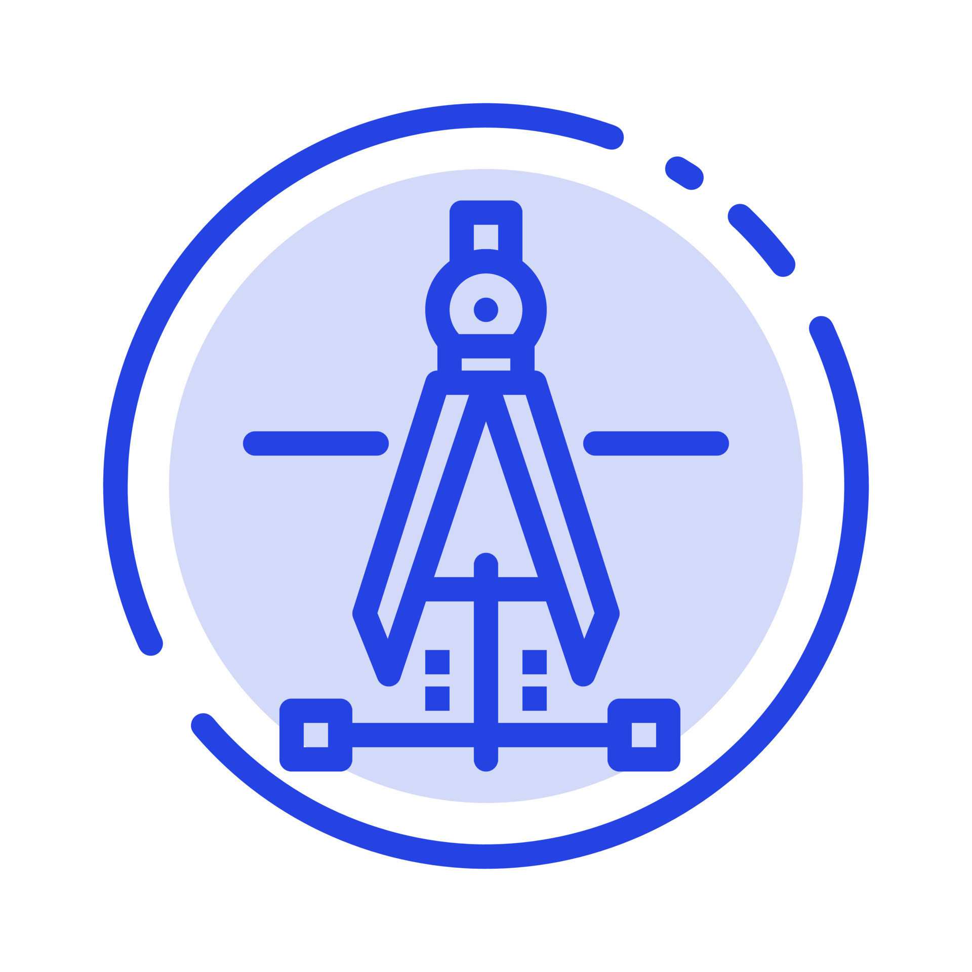 Compass Drawing Education Engineering Blue Dotted Line Line Icon
