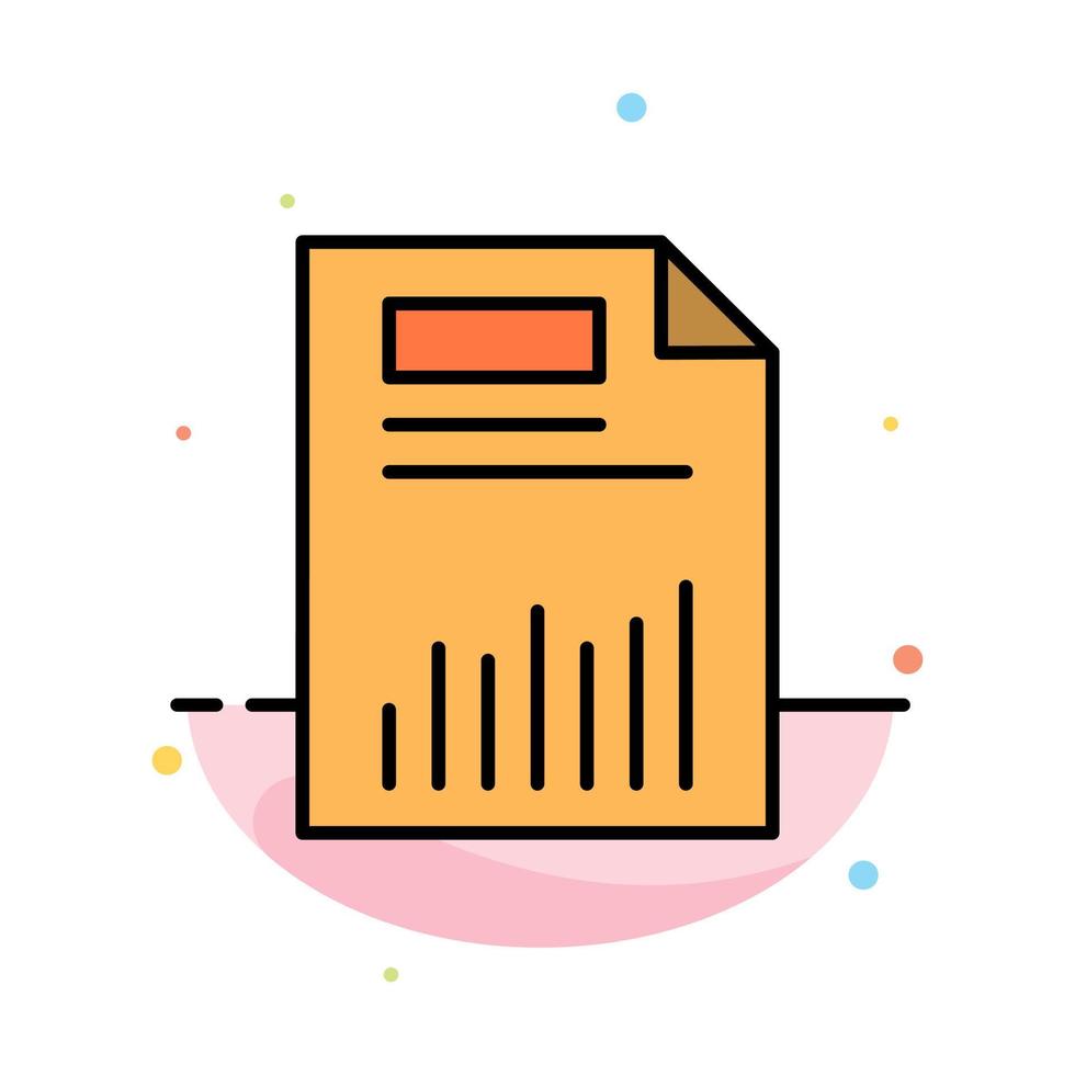 Document Business Chart Finance Graph Paper Statistics Abstract Flat Color Icon Template vector