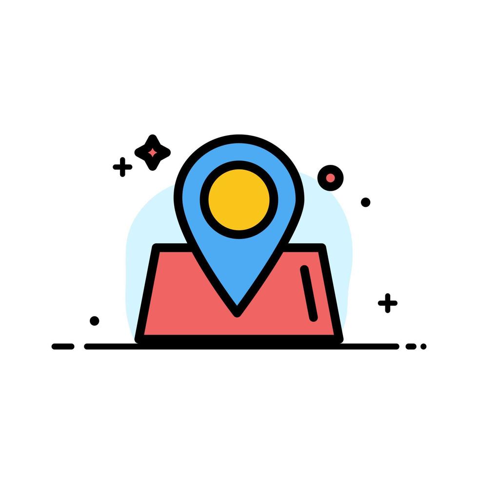 Location Map Way World  Business Flat Line Filled Icon Vector Banner Template