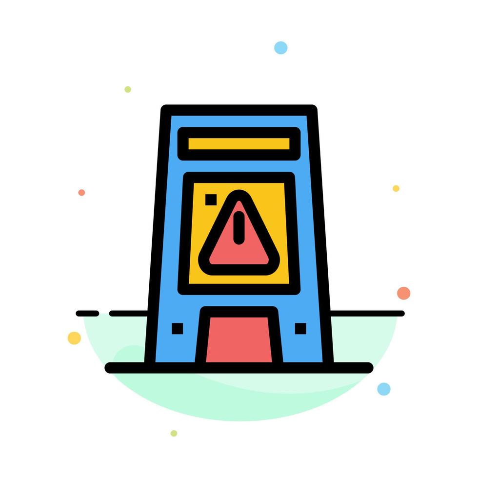 Floor Signal Signaling Warning Wet Abstract Flat Color Icon Template vector