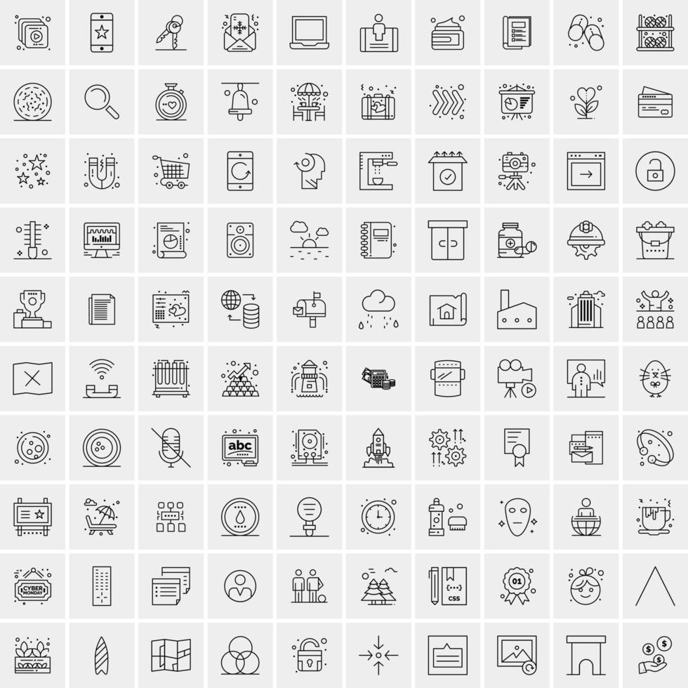 Set of 100 Creative Business Line Icons vector