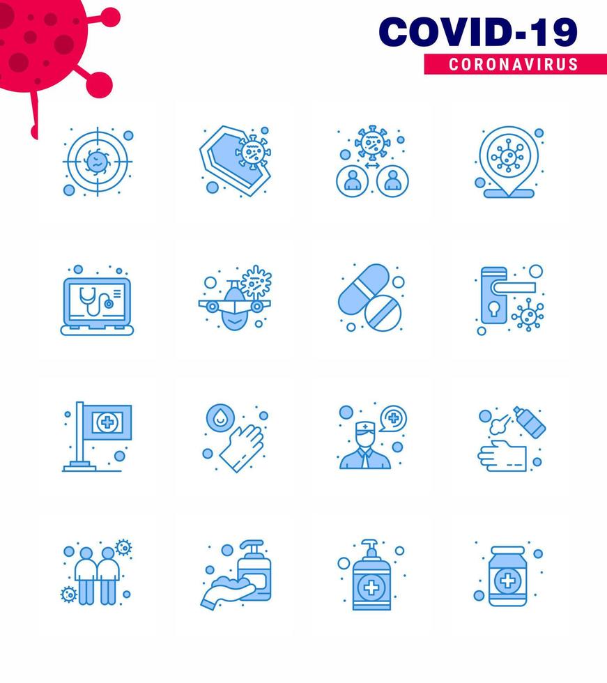 corona virus prevention covid19 tips to avoid injury 16 Blue icon for presentation infection place coronavirus skull location transmission viral coronavirus 2019nov disease Vector Design Element